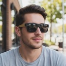 Óculos de Sol Unissex HB Would 2.0 Matte Black Wood - Foto 4