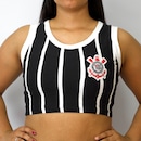 Cropped Do Corinthians Bordado Listrado Coimbra - Feminino - Foto 2