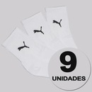 Kit Meia Puma Esportiva Cano Médio 9 Pares Feminino - Foto 1