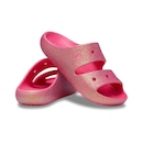 Sandália Unissex Crocs Classic Iridescent Flitter Sandal 2 Dragon Fruit - Foto 4