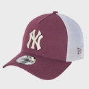 Boné New Era 9Forty A-Frame Trucker MLB Yankees Maroon Masculino - Foto 1