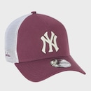 Boné New Era 9Forty A-Frame Trucker MLB Yankees Maroon Masculino - Foto 3