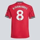 Camisa Manchester United Home 2026 Adidas 8 B. Fernandes Infantil - Foto 1