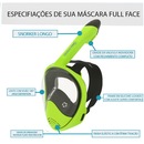 Máscara Subaquática de Mergulho Gold Sports Racer Full Face com Snorkel - Foto 4