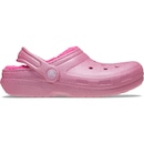 Sandália Crocs Classic Lined Glitter Clog K Pink Tweed Infantil - Foto 1