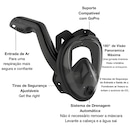Máscara Subaquática de Mergulho Gold Sports New Space com Snorkel - Foto 2