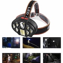 Lanterna de Cabeça Ajustável DK Profissional Trilha Barco Acampamento Pesca 8 LEDs USB - Foto 3