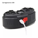 Lanterna de Cabeça Ajustável DK Profissional Trilha Barco Acampamento Pesca 8 LEDs USB - Foto 4