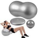 Kit Acessórios Pilates Vollo Disco + Bola Feijão + Overball - Foto 1
