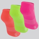 Kit 3 Pares de Meias Olympikus Cano Invisível Feminino Neon 2 - Foto 2