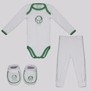 Kit Body Longo Calça e Pantufa Infantil Palmeiras - Foto 1
