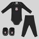 Kit Body Calça e Pantufa Infantil Corinthians - Foto 1