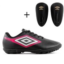 Kit Chuteira Society Infantil Umbro Cannon Jr + Caneleira - Foto 1