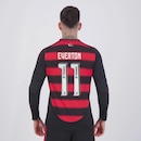 Camisa do Flamengo I 2025 Manga Longa 11 Everton adidas Masculina - Foto 1