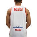 Regata Larulp Sesi Franca Basquete Jogador Branco - Masculino - Foto 2