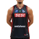 Regata Larulp Sesi Franca Basquete Jogador Preto - Masculino - Foto 1