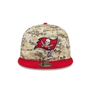 Boné New Era 9Fifty Tampa Bay Buccaneers NFL Salute Service 2025 Militar Masculino - Foto 2