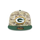 Boné New Era 9Fifty Green Bay Packers NFL Salute Service 2025 Masculino - Foto 2