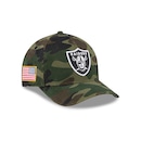Boné New Era 9Forty M-Crown A-Frame Las Vegas Raiders NFL Salute Service 2025 Masculino - Foto 3