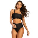 Biquíni Hot Pant Básico Vekyo Top Faixa Cintura Alta Moda Praia Feminina - Foto 2