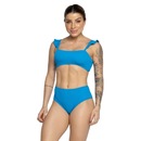 Biquíni Hot Pants Manguinha Básico Vekyo Cintura Alta Moda Praia Feminina - Foto 1