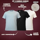 Kit 3 Camisetas DX Essentials Casuais Algodão Bordado - Masculina - Foto 2