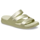 Sandália Feminino Crocs Getaway Metallic Strappy Sandal Champagne Metallic - Foto 2