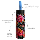 Garrafa Farm Que Sede Rosas Pintadas 500ml Térmica Original - Foto 5