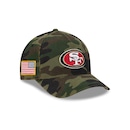 Boné New Era 9Forty M-Crown A-Frame San Francisco 49ers NFL Salute Service 2025 Masculino - Foto 3
