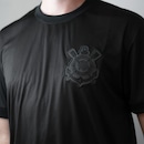 Camisa do Corinthians Dry All Black Listrada Bordado Coimbra - Masculina - Foto 4
