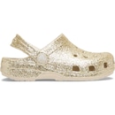 Sandália Crocs Classic Chunky Glitter Clog T Sandstone - Infantil - Foto 1
