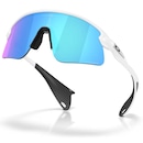 Óculos de Sol Unissex Oakley Stunt Devil S Matte White Prizm Sapphir - Foto 4