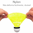 Kit Peteca de Badminton Gold Sports Nylon Amarelo 12 unidades - Foto 7