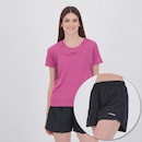 Conjunto Camiseta Degrade e Shorts Franzido Rainha Feminino - Foto 1