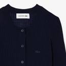 Cardigan de lã Merino de malha canelada Lacoste Feminina - Foto 5