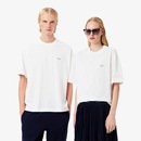 Camiseta de malha pesada de caimento folgado Lacoste Unissex - Foto 1