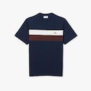 Camiseta de Blocos de Cores de Malha Lacoste Masculina - Foto 1