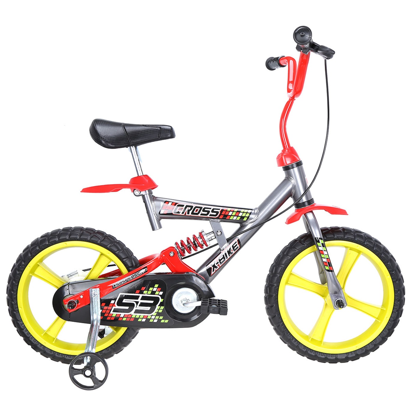 Bicicleta Masculina Infantil Aro 14 Bike Moto Cross Vermelha