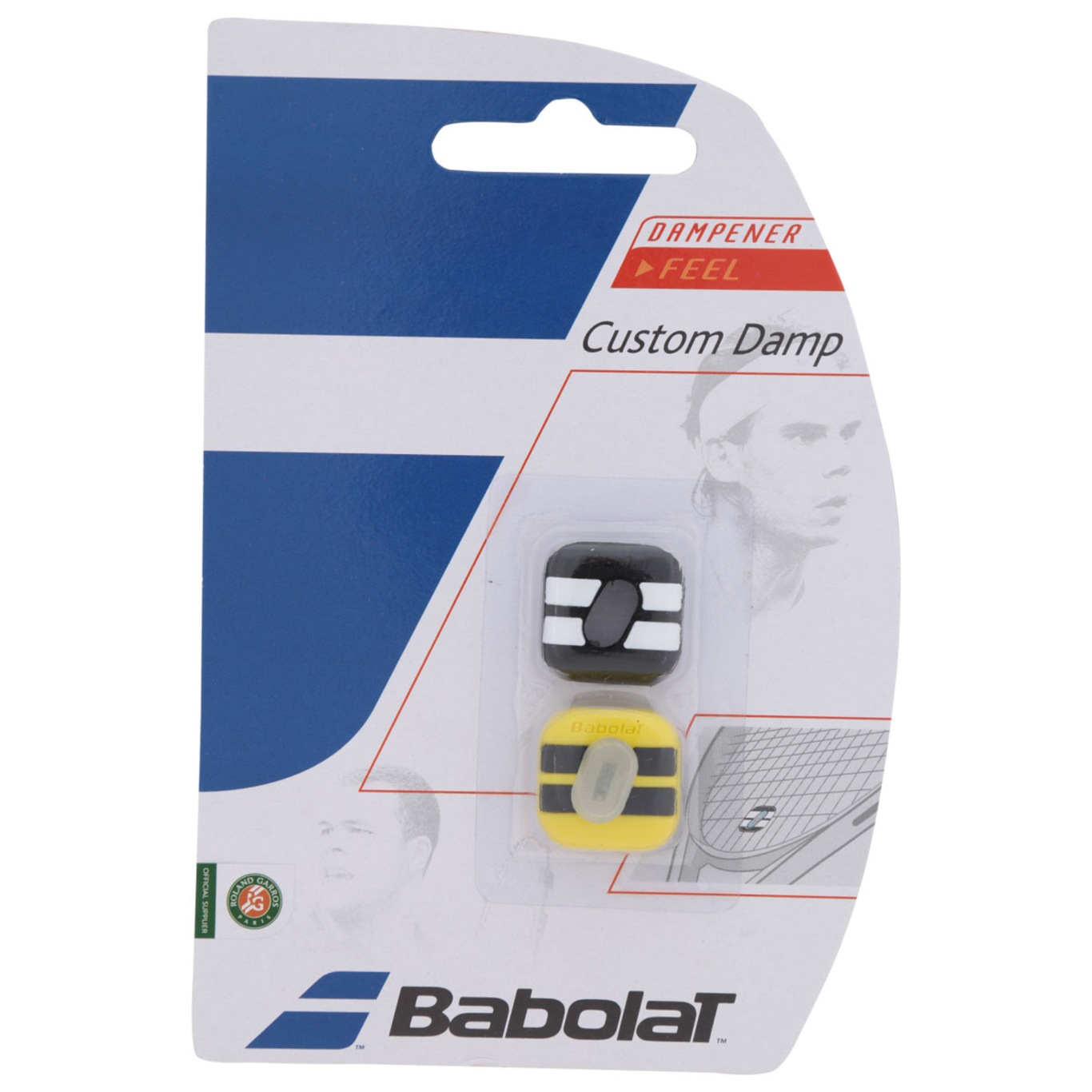 Antivibrante Babolat Custom Damp, 3 Pezzi, Colore Giallo Fluo. Per Racchette Da Tennis, Riduce Le Vibrazioni.