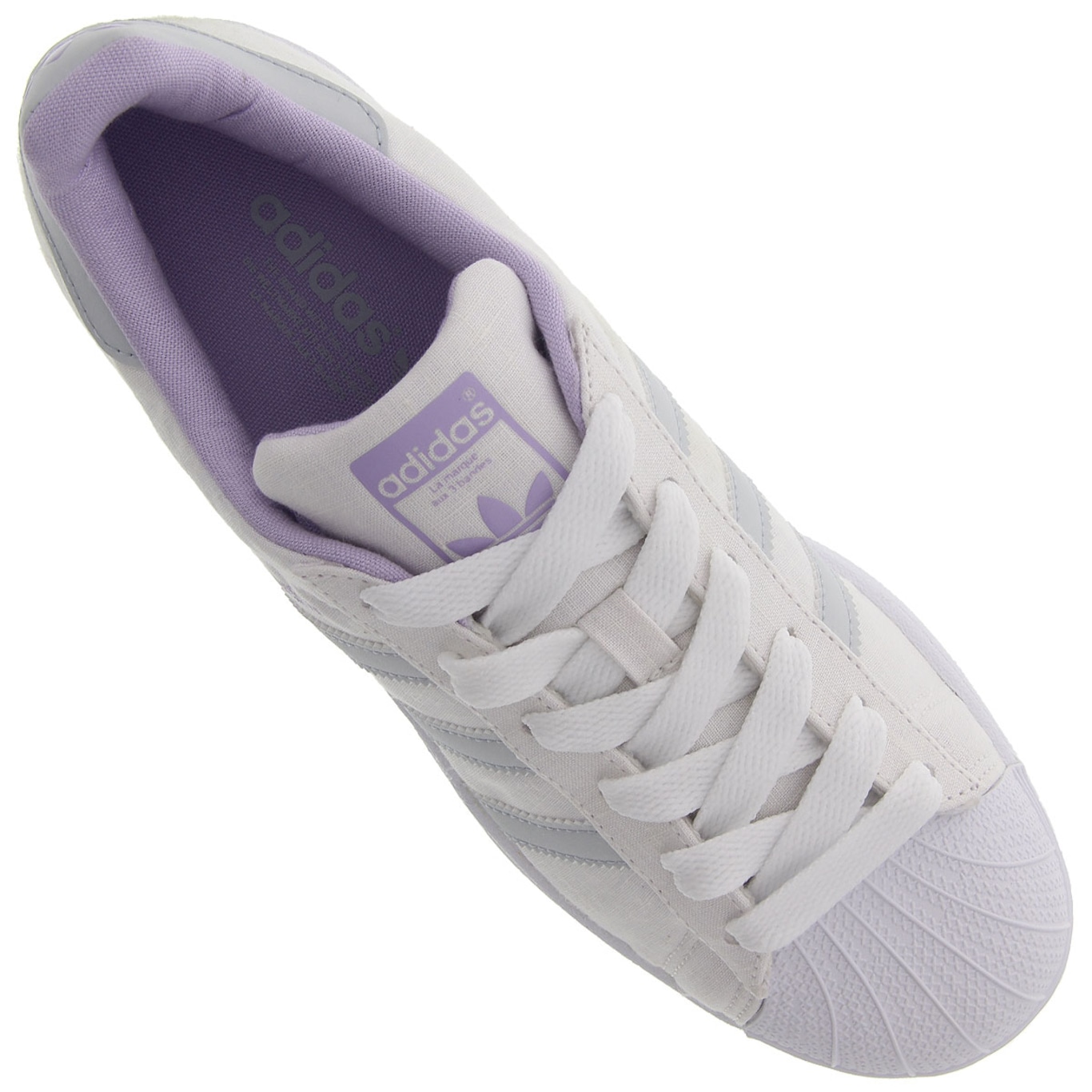 Tênis Adidas Superstar Feminino - Bege/Laranja