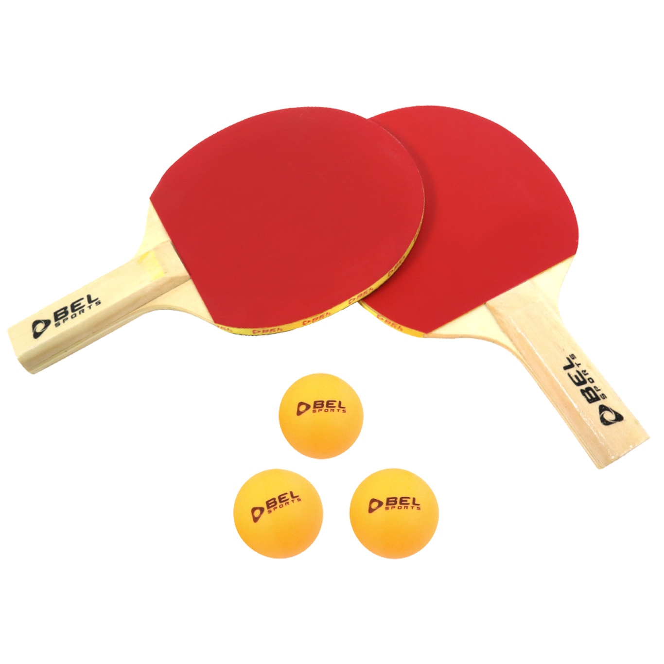 Kit Ping-Pong 2 Raquetes + 3 Bolinhas Bel