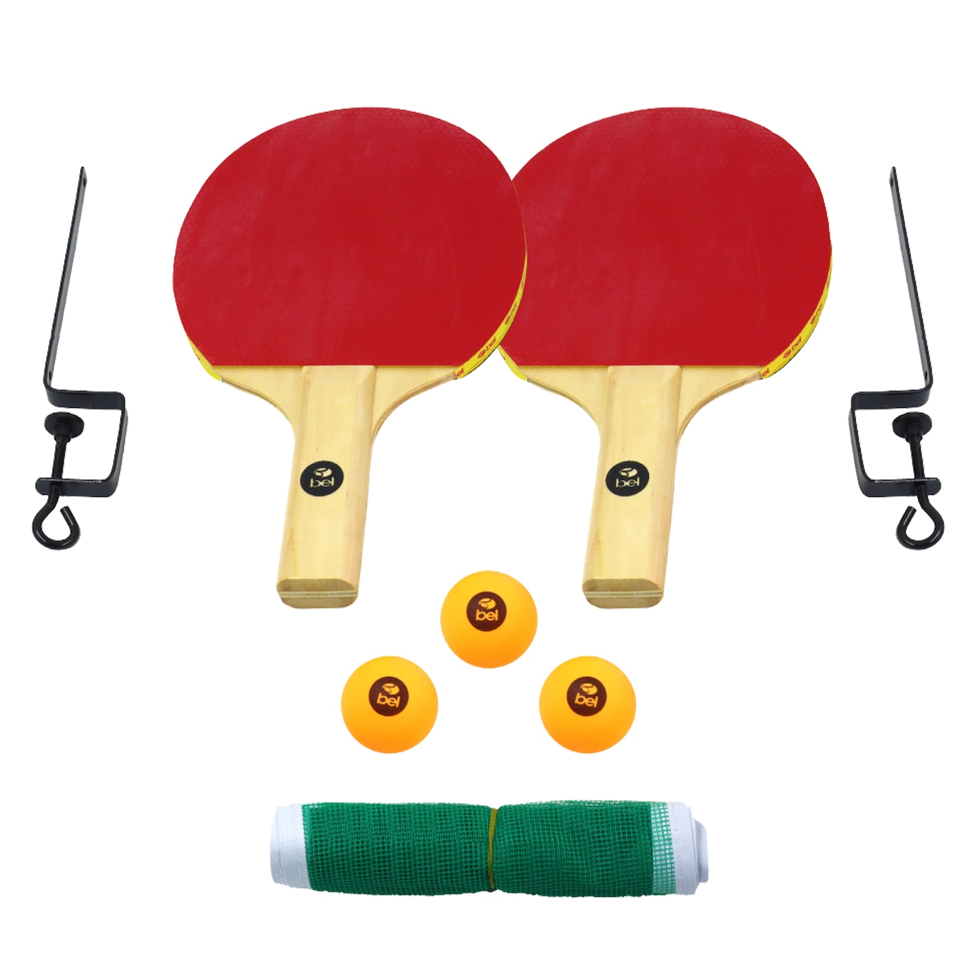 Kit Ping-Pong 2 Raquetes + 3 Bolinhas Bel