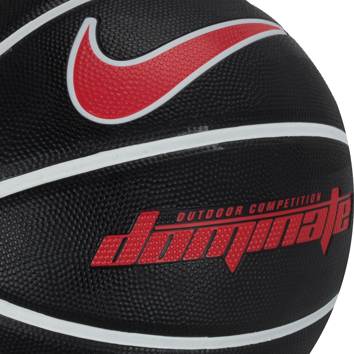 Bola de Basquete Nike Dominate 8P Preta e Vermelha - Tamanho 7