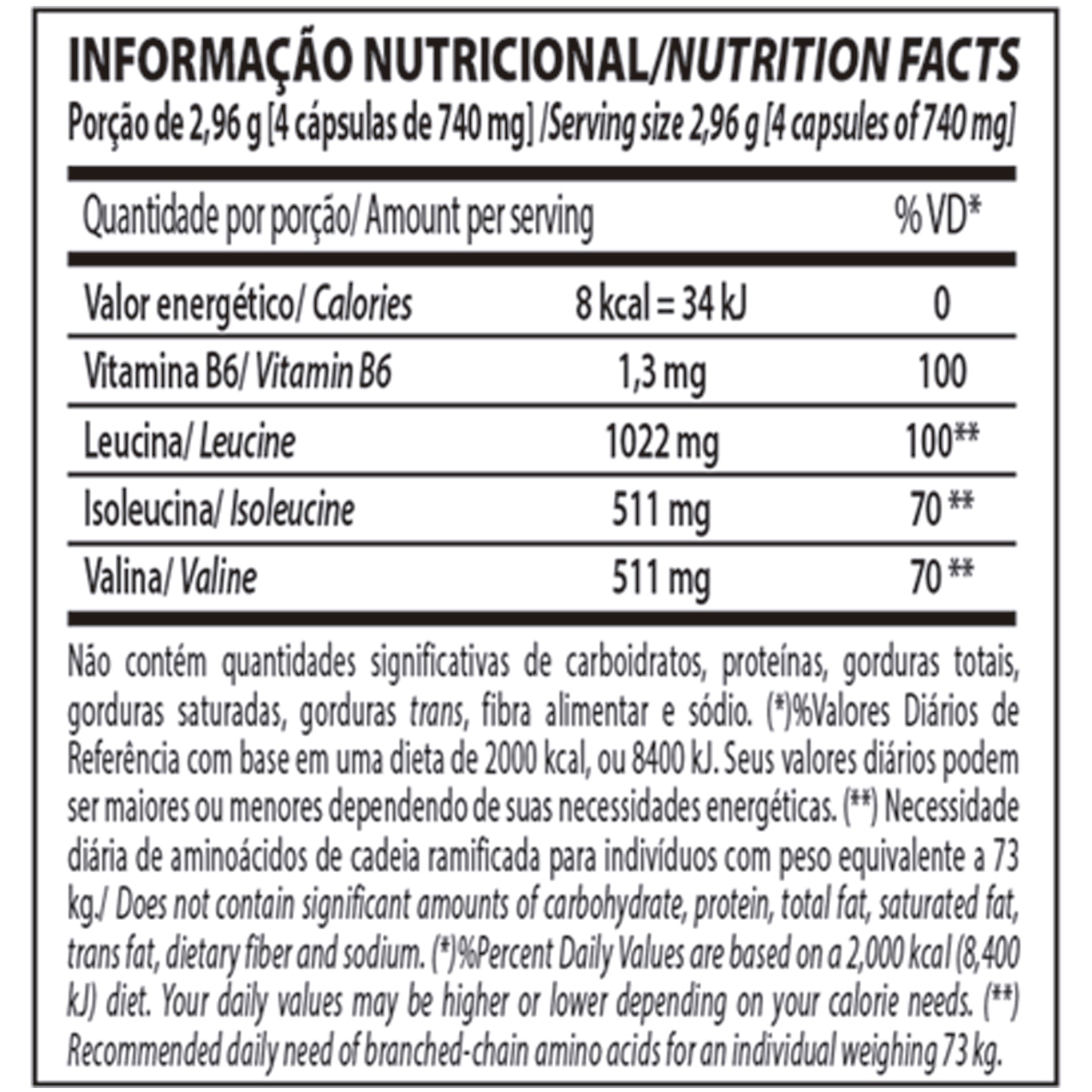 BCAA 2044 mg Integralmédica - 90 Cápsulas - Foto 2