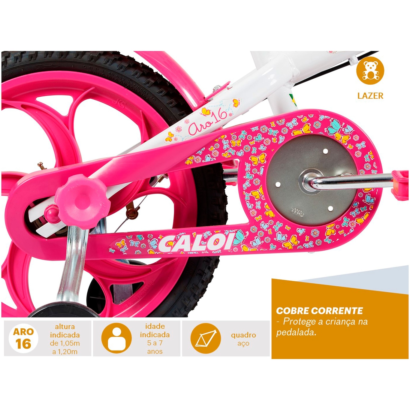 Bicicleta Caloi Ceci - Aro 16 - Freio Cantilever - Feminina - Infantil - Foto 2