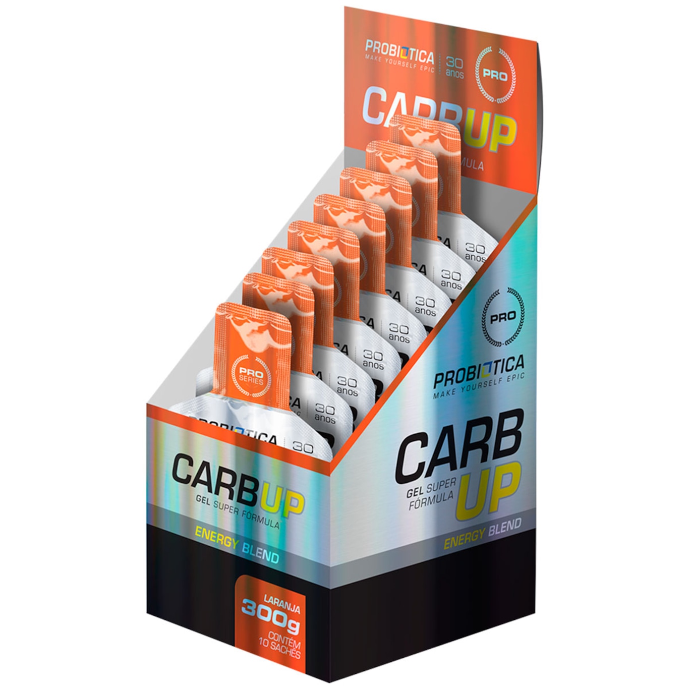 Energético Probiótica Carb-Up Gel Super Fórmula - Laranja - 10 Unidades - Foto 1