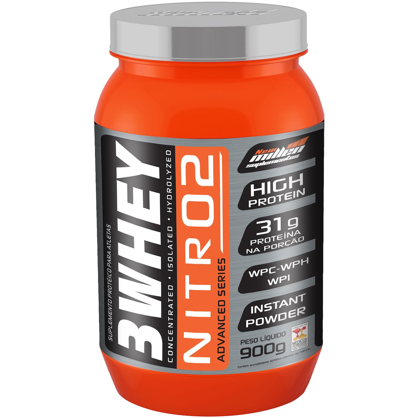 3 Whey Nitro Advanced Series 900G - Morango - New Millen - Foto 1