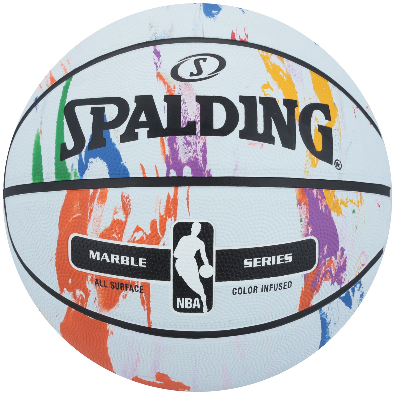 Bola de Basquete NBA Spalding Marble Series Rainbow Tam 7 - Branco