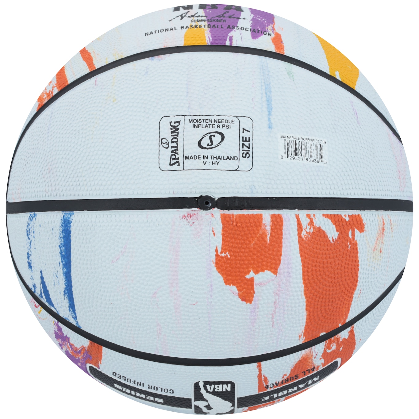 Bola de Basquete NBA Spalding Marble Series Rainbow Tam 7 - Branco