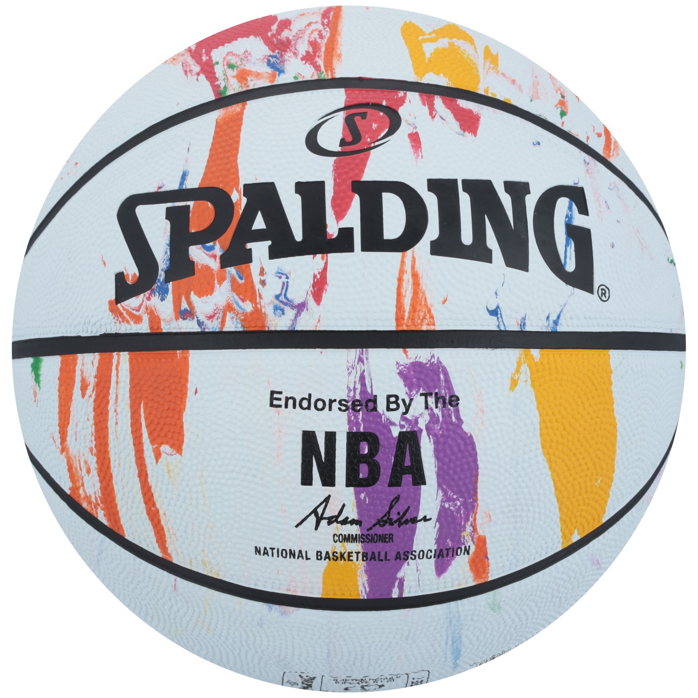 Bola de Basquete NBA Spalding Marble Series Rainbow Tam 7 - Branco